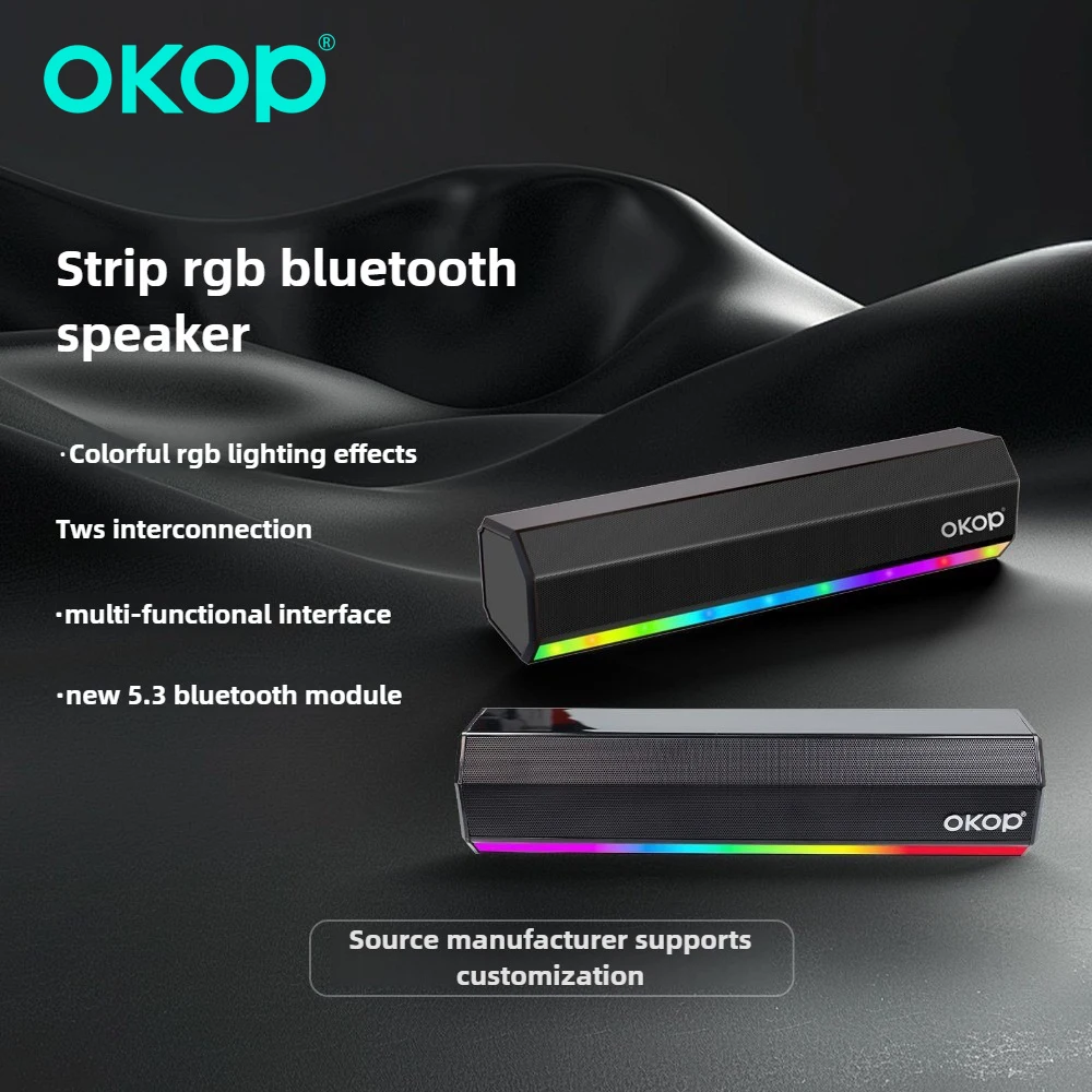 

OKOP Bluetooth Audio,RGB Colorful Lights,Home Wireless Speakers,Subwoofer,Surround Card Audio,Portable Speaker Function Speakers