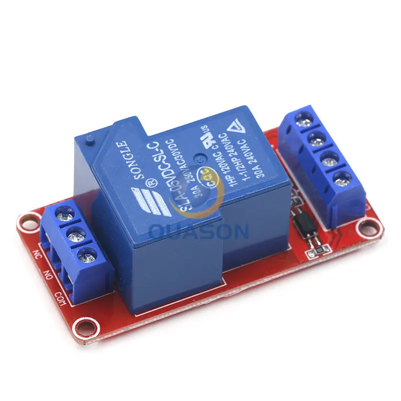 1PCS 5V 30A Two-way isolation relay module High/low level trigger 5V 30A 1-Channel Relay Module+Electronic With Optocoupler