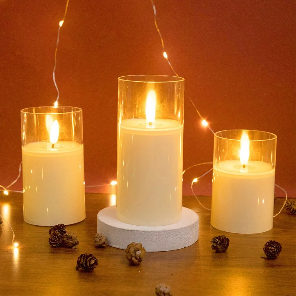 1PC LED Candle Lamp Festival Wedding Big Medium Small Cup Model Light Simulation Candlelight Party Candle Home Decor