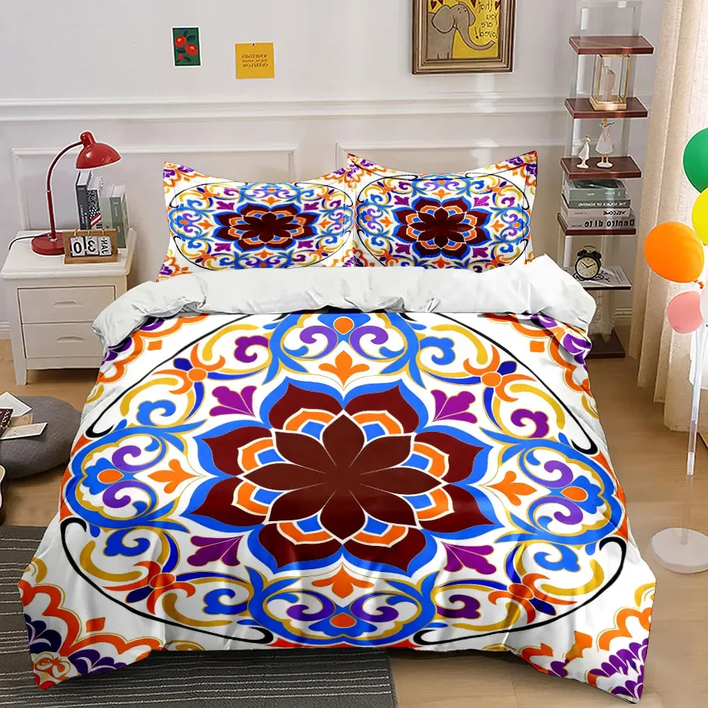 

Colorful Mandala Pattern Decor Set Soft Comfortable Duvet Cover Bedding Set Included 1*Duvet Cover & 2*Pillowcases, gift