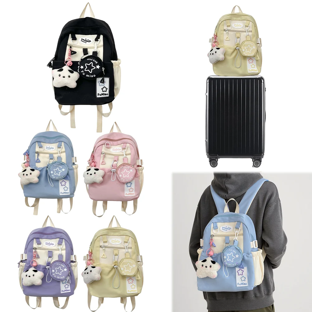 حقيبة كمبيوتر محمول لطيفة وجميلة مع حقيبة ظهر عصرية للسفر لطلاب المدارس الثانوية