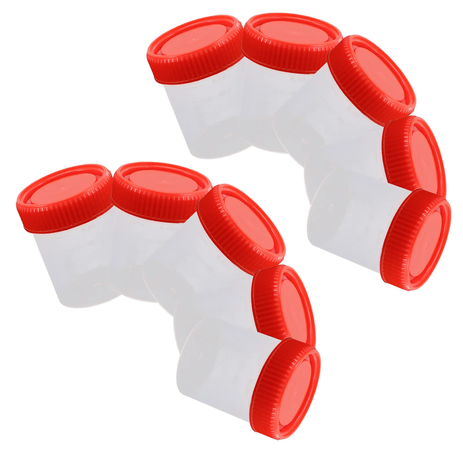 10Pcs Urine Specimen Plastic Cups Leak-Proof Screw Cap Design Scale Graduated Specimen Containers for Hospital Testing