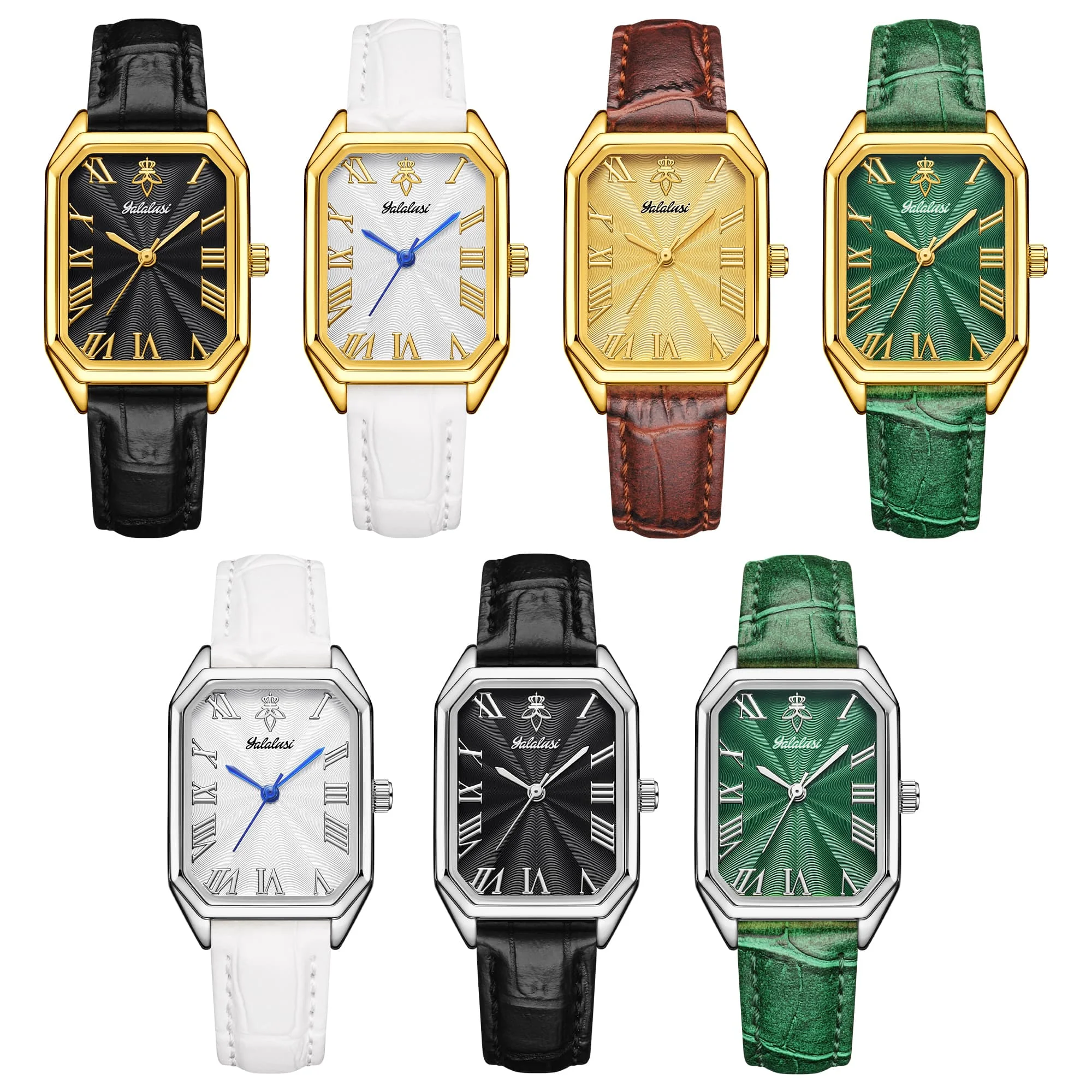ساعة كوارتز نسائية كلاسيكية من العلامة التجارية YaLaLuSi، تصميم فاخر بخيوط، حزام جلدي أنيق، هدية مثالية للنساء