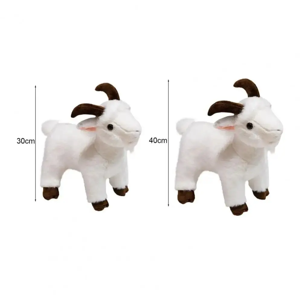 Plushie แกะของเล่นน่ารักสัตว์เด็กแพะตุ๊กตา Plush 30/40 ซม.Fluffy Horned Sheep Plush ของเล่น PP ผ้าฝ้ายเด็กอ่อนของขวัญ