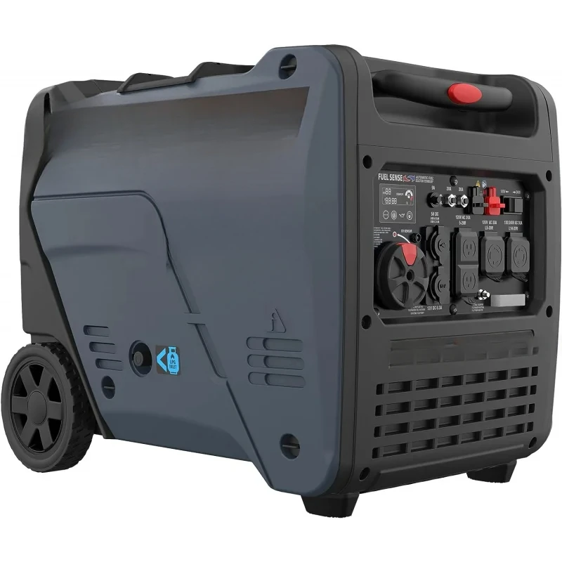 Portable Inverter Generator, 7600W Dual Fuel Electric Start RV Ready, EPA & CARB Compliant CO Sensor, With Telescop