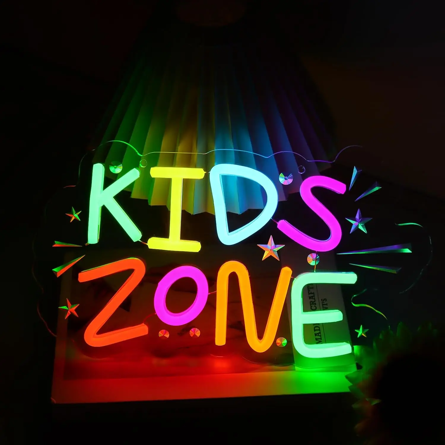 

Kids Zone Neon Sign Art Wall Light USB Powered LED Light for Kids Room Classroom Party Gaming Room Bedroom Decoration Gift
