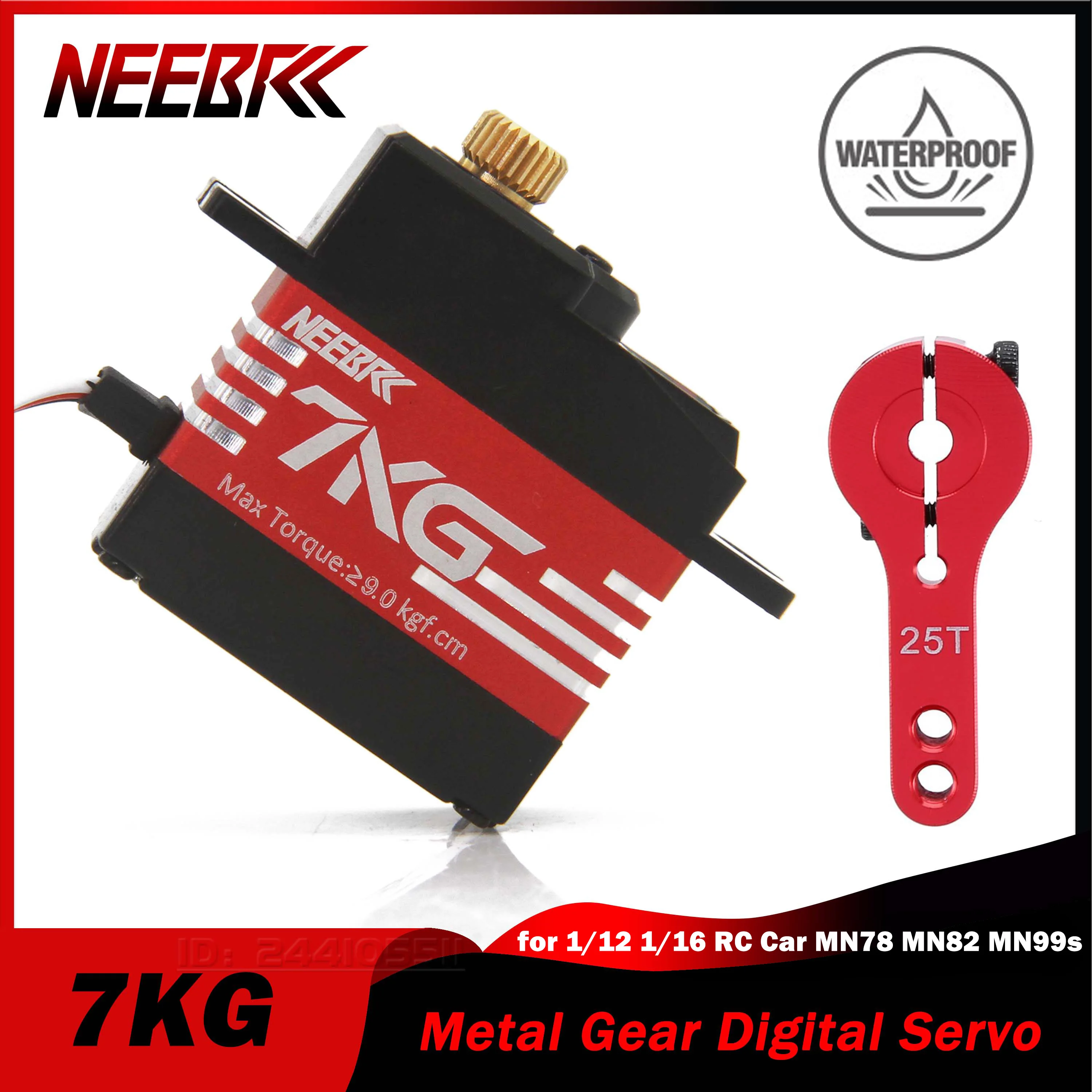 

NEEBRC 7 кг 21 г 17 г металлическая Шестерня полуалюминиевая рамка цифровой серводвигатель с 25T рычаг для 1/18 1/16 RC автомобиль WLTOYS Лодка Самолет робот
