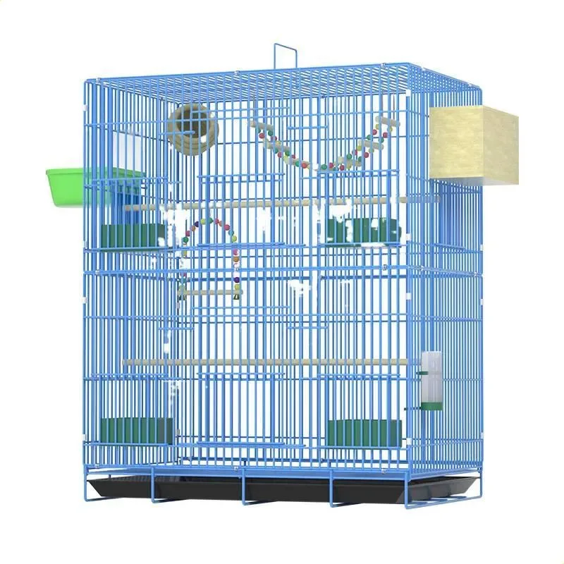 

Metal Cage for Parrot and Canary Birds - Safe Nest Blue