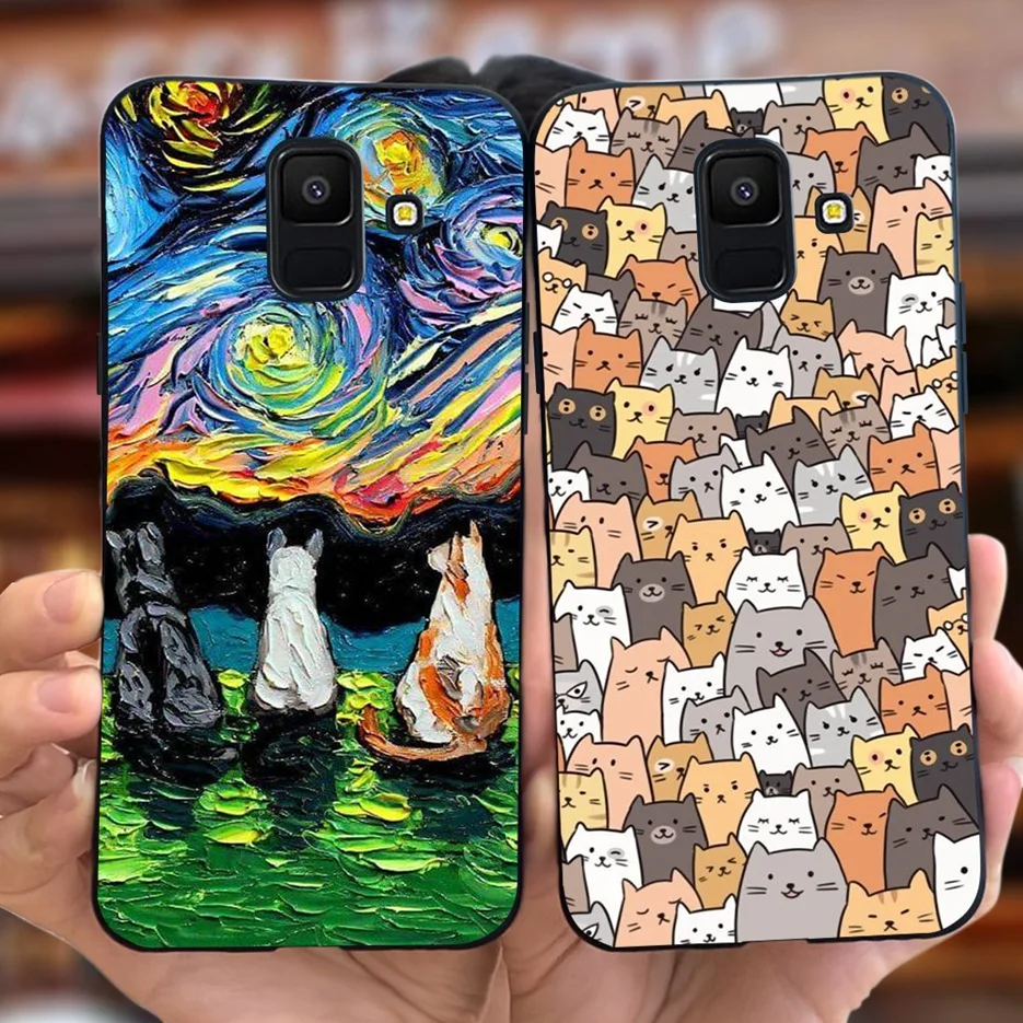 For Samsung Galaxy A6 2018 Case SM-A600F Cute Fashion Painted Cover Soft TPU Phone Case For Samsung A6 Plus A6+ 2018 A605F Shell