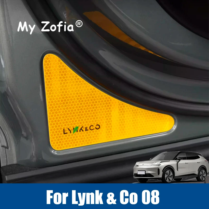 

For Lynk & Co 08 EMP 2025 2026 Car Door Reflective Stickers Warning Sign Stickers Car Safety Anti-Collision Warning Accessories
