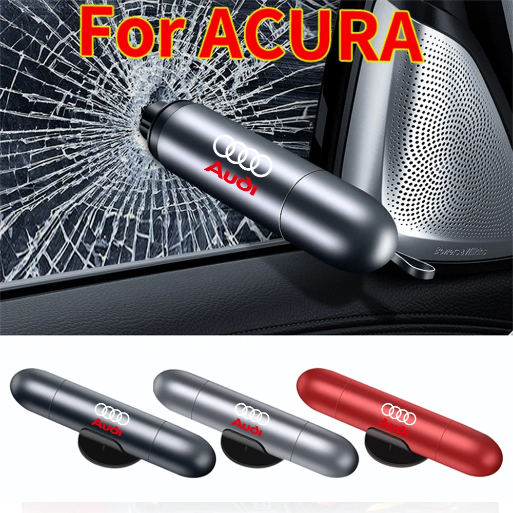 Car Emergency Glass Breaker Seat Belt Cutter Escape Tools Center Cover For Audi A6 Q3 B5 B6 RS RS3 RS4 RS5 S2 S3 S4 S5 S6 S7 S8