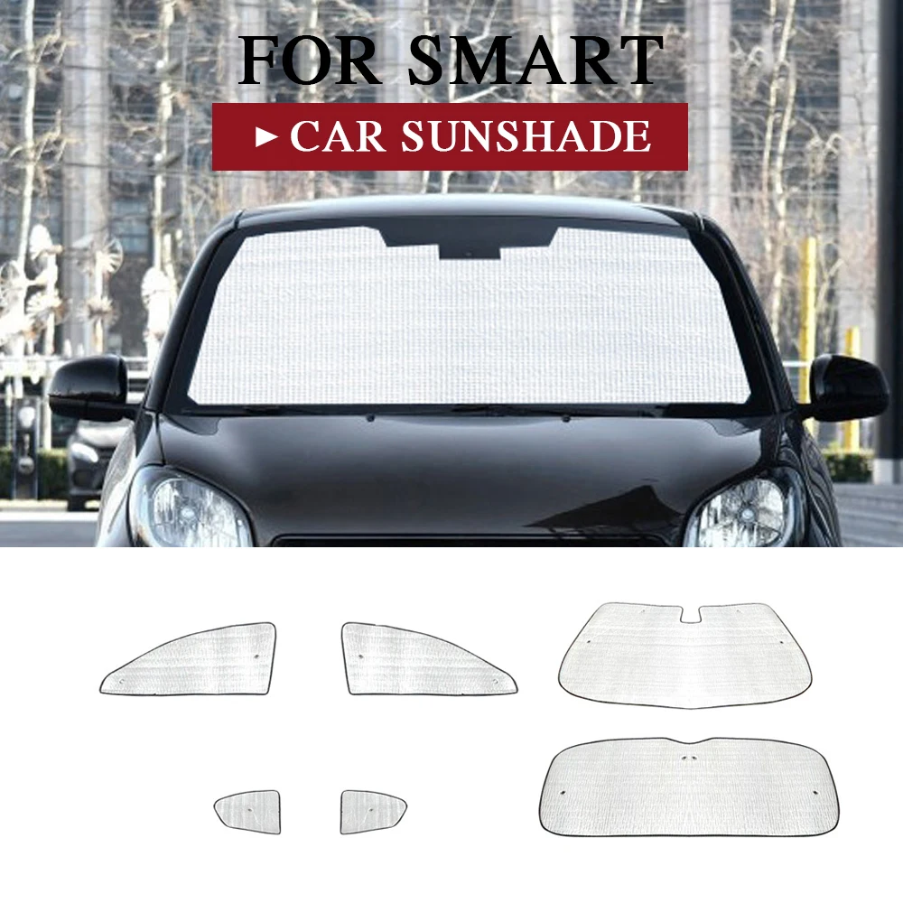 For Smart Fortwo Forfour W453 2015-2021 Car Windshield Sun Shade UV Shield Cover Heat Insulation Front Side Windows Protection