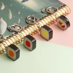 Simulation Food Keychains Sushi Keyring Women Men Gift Creative Bag Car Bluetooth Earphone Box Charms