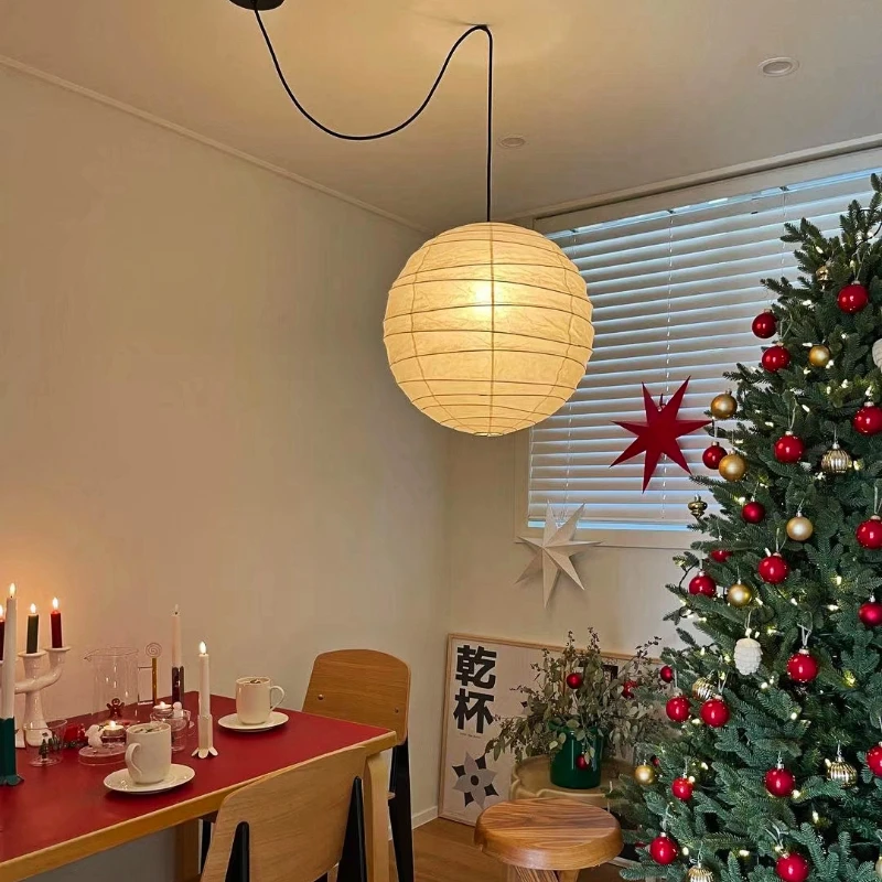 Noguchi Rice Paper Pendant Light for Home Decor Minimalist Japanese Paper Hanging Lamps for Living Room Home Decor Hanging Light