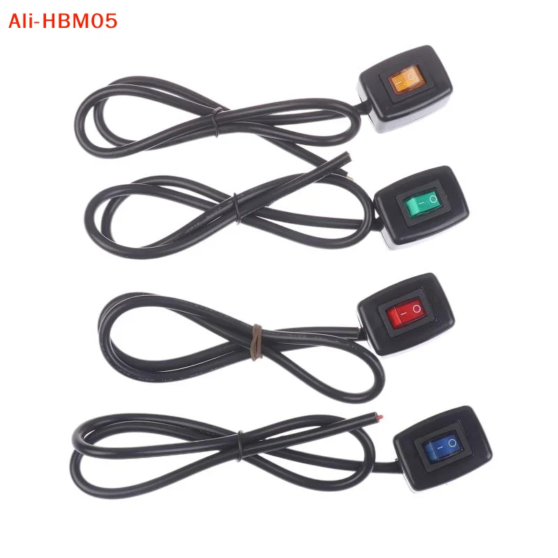 (HB05)Paste Type Switch Car Push Button Switch With LED Light ON/Off DC12V/10A 24V/5A DIY Car SPST Rocker Switch With Cable