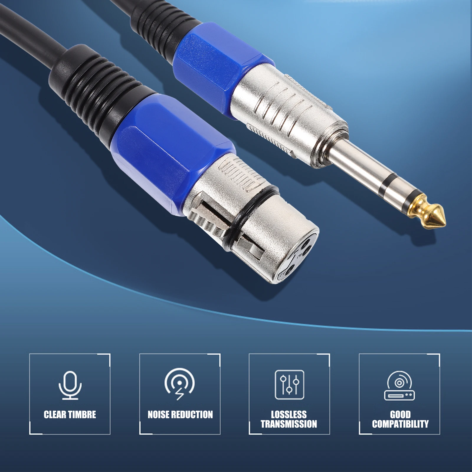 

2 Pcs XLR Audio 1 4 Xlr To Trs Cable To Xlr Cable 0.35m Short Patch Cord Microphone Mixer TRS XLR Female Adapter Durability