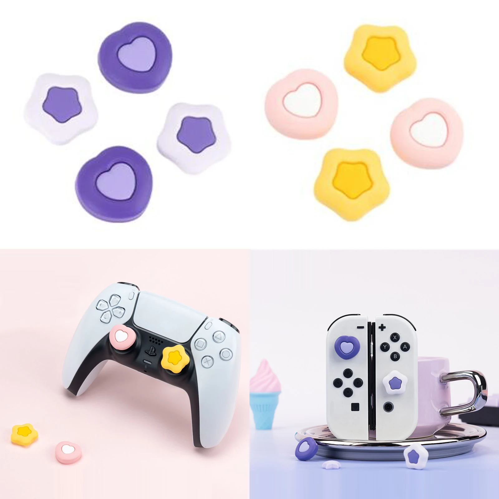 Sweety Love Silicone Thumb Stick Grip Cap Cover For Nintendo Switch Oled/Lite For Sony PS5 PS4 Pro Slim PS3 Xbox One Series X/S