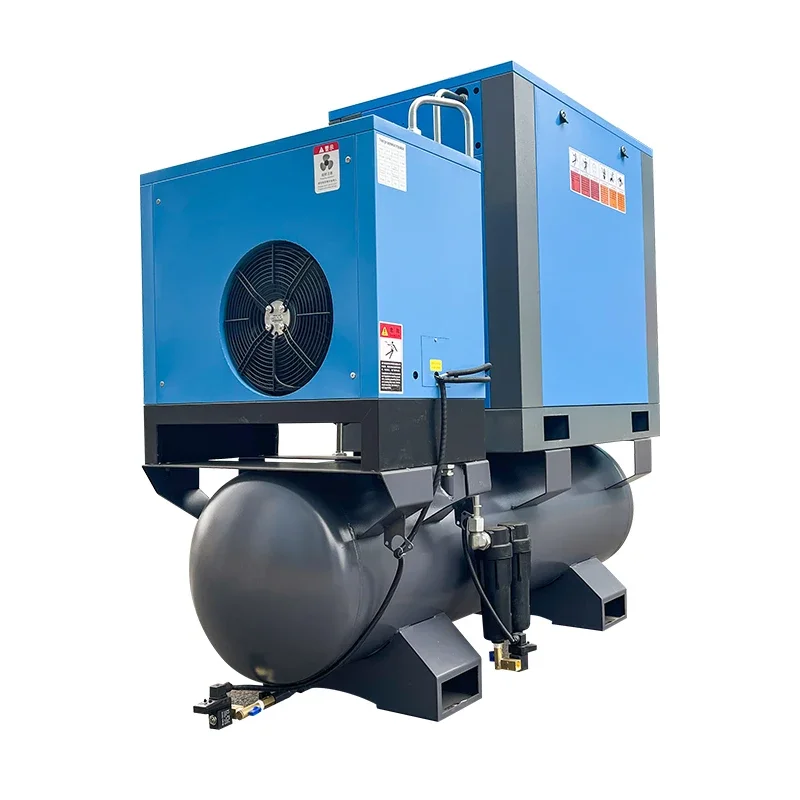 Energy-saving all-in-one screw air compressor PM VSD/VFD with dryer, filters and 300L tank air compressor 500L tank