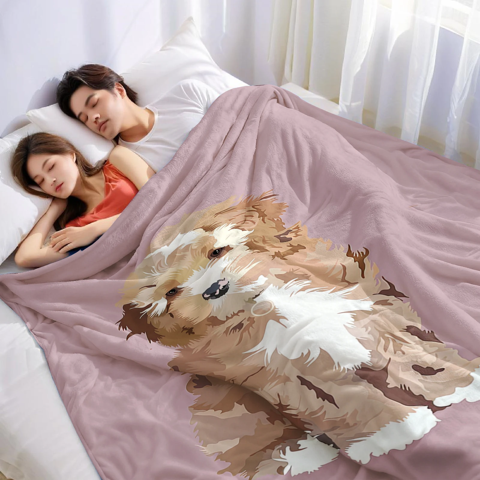 Fluffy Curly Puppy Ultra Soft Sherpa Fleece Blanket Fluffy Warm Thick Throw for Sofa Bedroom Couch Holiday Home Decor Gift