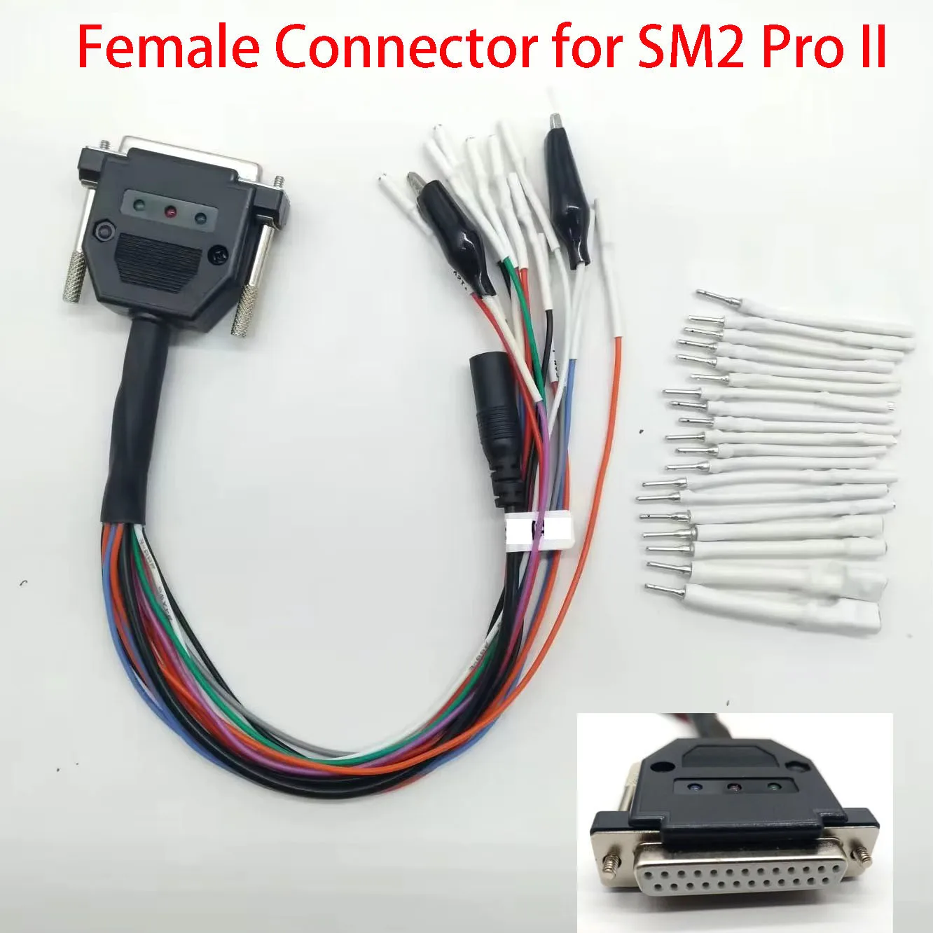 Female Connector ODB2 Cable DB 25pin Eobd Scanner Tool Purple PCB LED Display Ecu Programming Tool