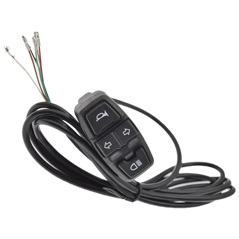 

Y49A-Switch Electric Vehicle Three-In-One Switch Mountain Bike Scooter Horn Headlight Turn Switch Button Six-Core 36V