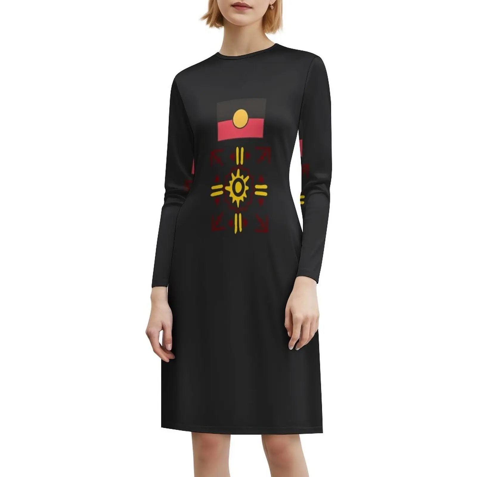 فستان قصير على طراز السكان الأصليين Preppy للنساء على شكل حرف a فضفاض مناسب فستان يوم غير رسمي ملابس نسائية أستراليا من السكان الأصليين