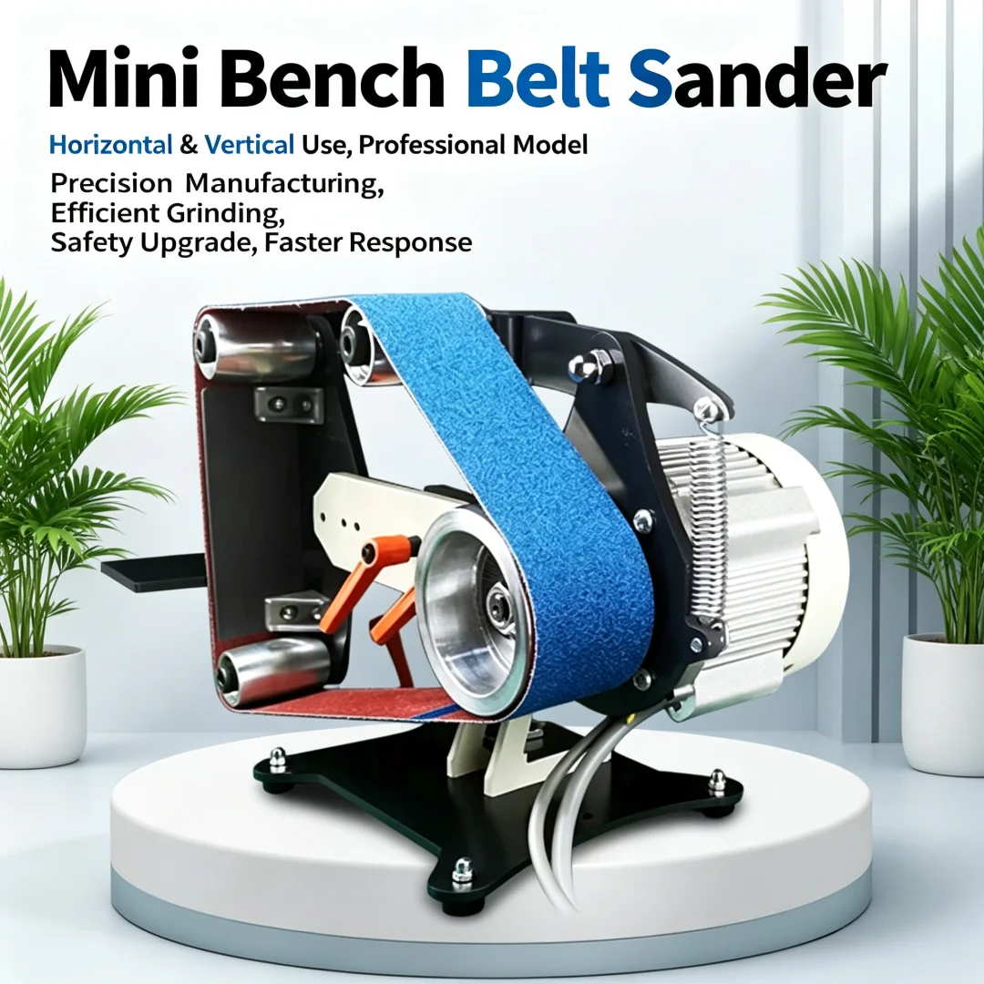 Household Desktop Small Belt Sander Professional V‑Edge Sharpening Tool Industrial Grade Metal Wood Sanding Polishing Machine