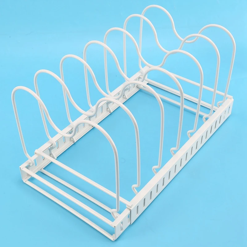 Adjustable Kitchen Shelves Metal Drying Pot Rack Cover Lid Rest Stand Spoon Holder Dish Or Bowl Rack