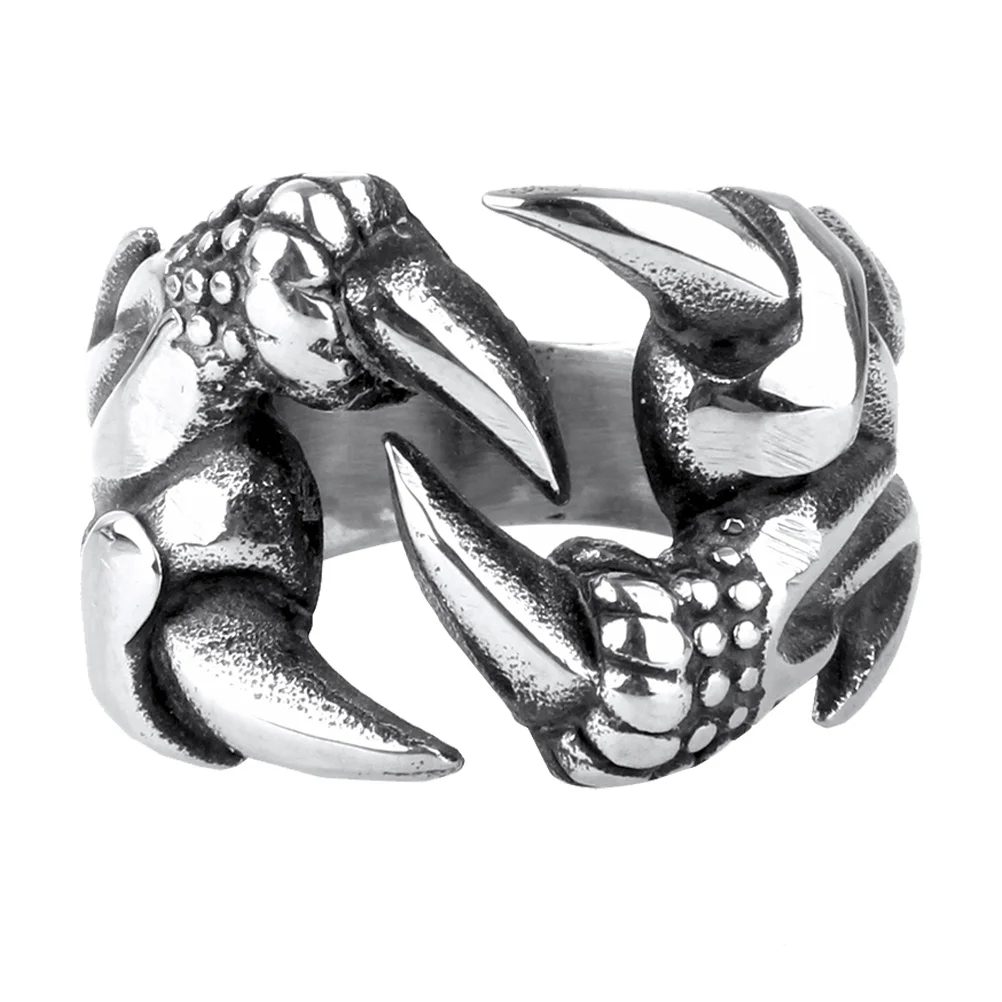 Dragon Open Adjustable Zirconia Ring Claw Tail Men Rings Vintage Fashionable Man