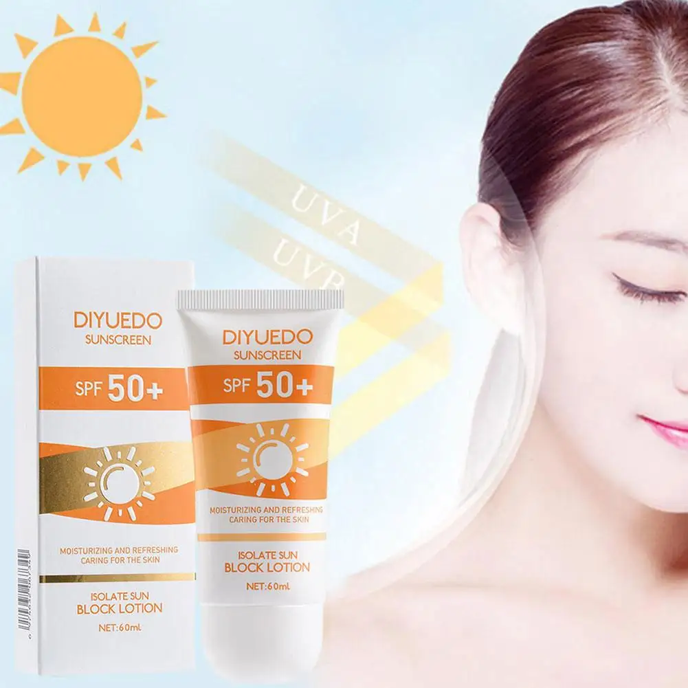 Creme Protetor Solar de Longa Duração, Isolante UV, Hidratante e Nutritivo, Cuidado da Pele, Protetor Solar, T5H2, 50 ml, 60ml