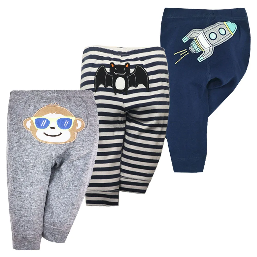 3/5PCS/LOT Newborn Pants Cartoon Four Seasons 100% Cotton Soft Girl Pants Baby Boy Trousers Pants 9-24M-3TM Baby Girl Leggings