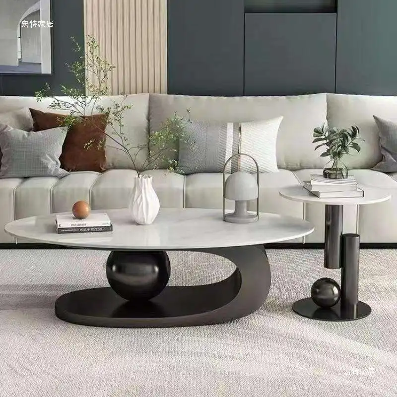 *High Quality Nordic Modern Luxury Metal Coffee Table Set Eco-Friendly Durable Black Golden Stylish Furniture for Living Room