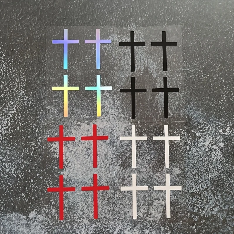 

4Pcs Cross Motorcycle Helmet & Rearview Mirror Vinyl Stickers Waterproof for Car, Laptop, Helmet & Water Bottle