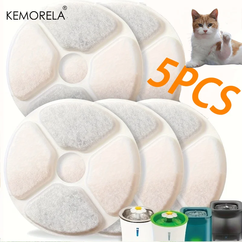 5/10PCS Cat Water Fountain Filters Pet Water Dispenser Filter Cat Water Filter System Advanced Activated Carbon Purification