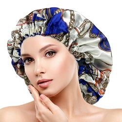 Europe and America Bonnet Women Night Sleep Cap Satin Lining Soft Extra Large Head Wear Lady Headwrap Hair Care Hat Wholesale