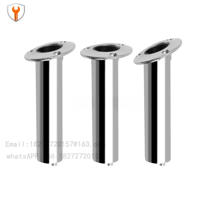 2 PCS Marine Accessories Marine Grade 316 Stainless Steel 9 Inch Fishing Rod Rack with Drain Pipe