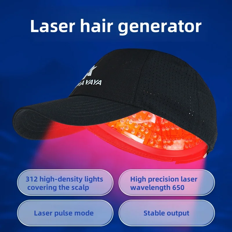 312 Laser Cap for Hair Growth Red Light Therapy Hair Hat 650nm Laser Diode Anti Stripping Auto Sensing