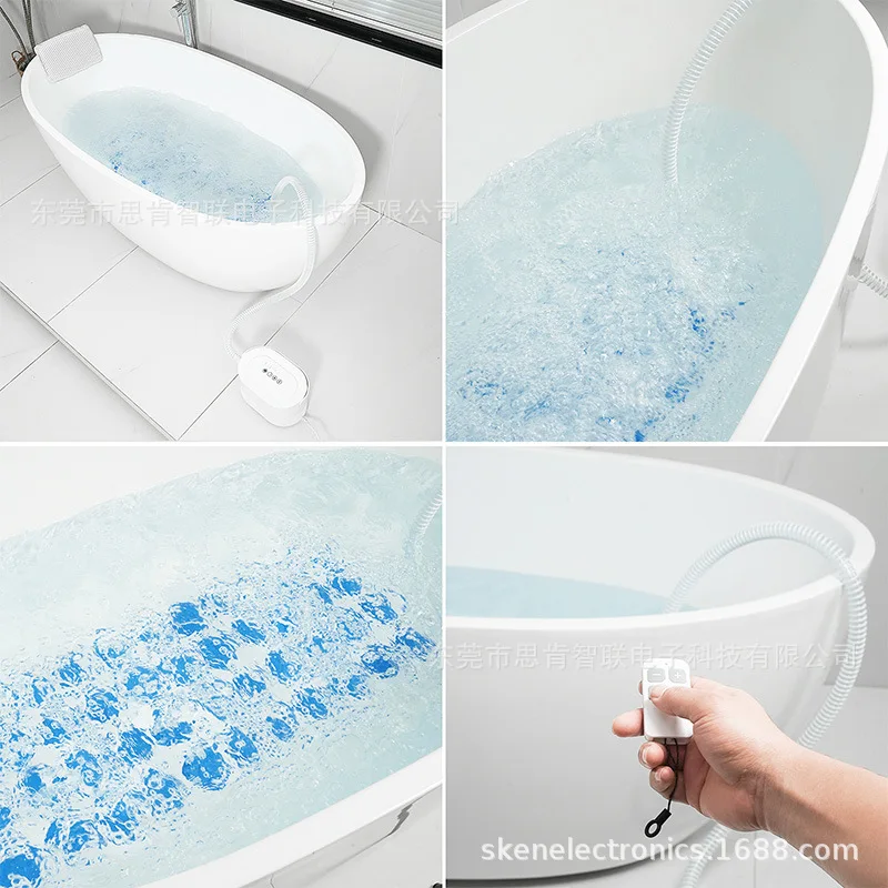 US Standard Home Bath Bubble Spa Massage Mat Wireless Remote Heating Bathtub Hydrotherapy Bath Relax Accessory