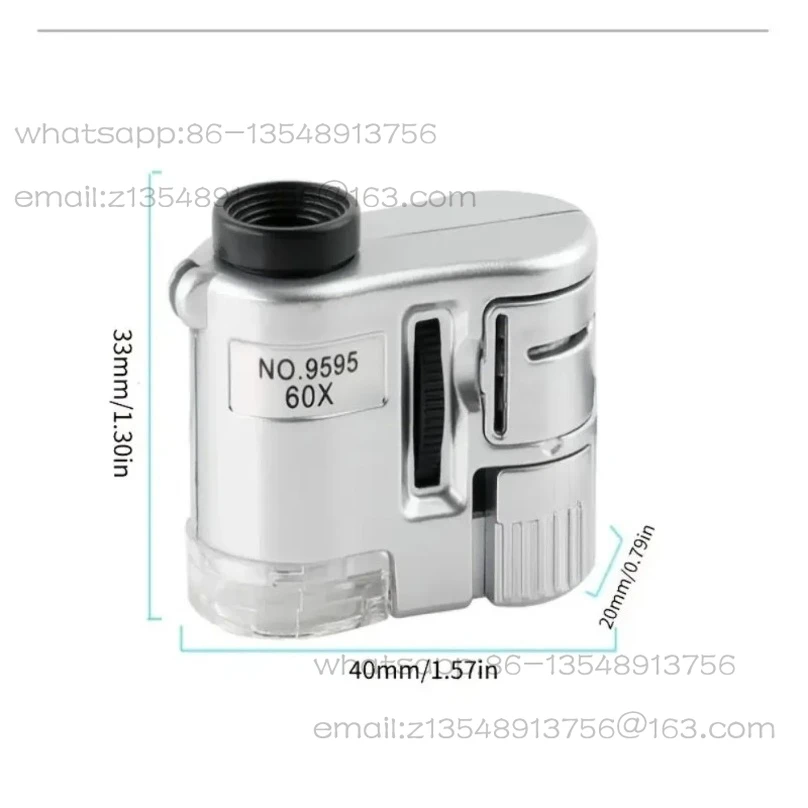 60X Mini Portable Optical Microscope Student Science Experiment Kit Hand‑Held Educational Observation Instrument
