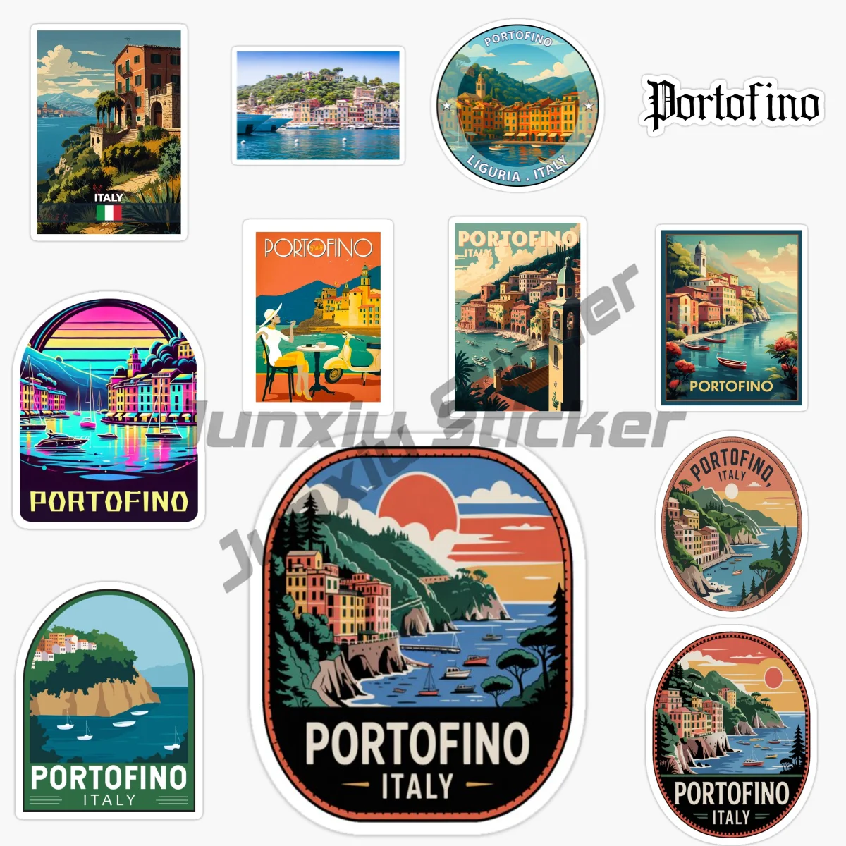 

PORTOFINO ITALY Travel Seaport Town Vinyl Self-Adhesive Car Sticker Car Decoration Accessories Decal