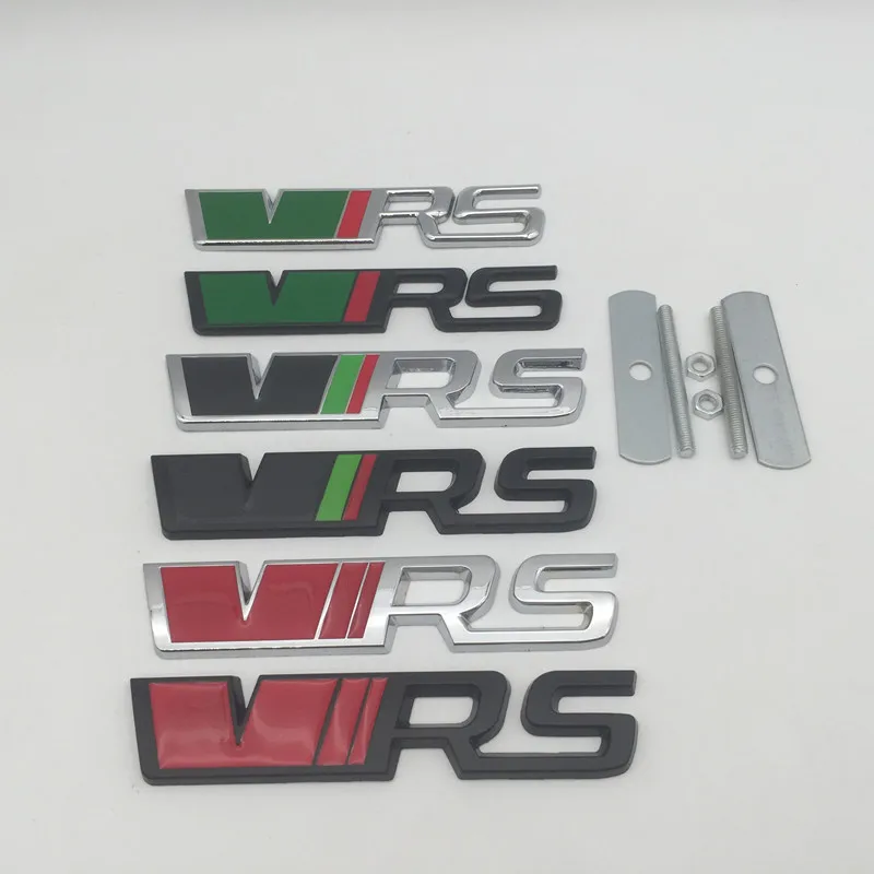 

1pcs 3D Metal for VRS logo car front grille emblem Side Fender Rear Trunk sticker grill Badge styling Auto accessorie
