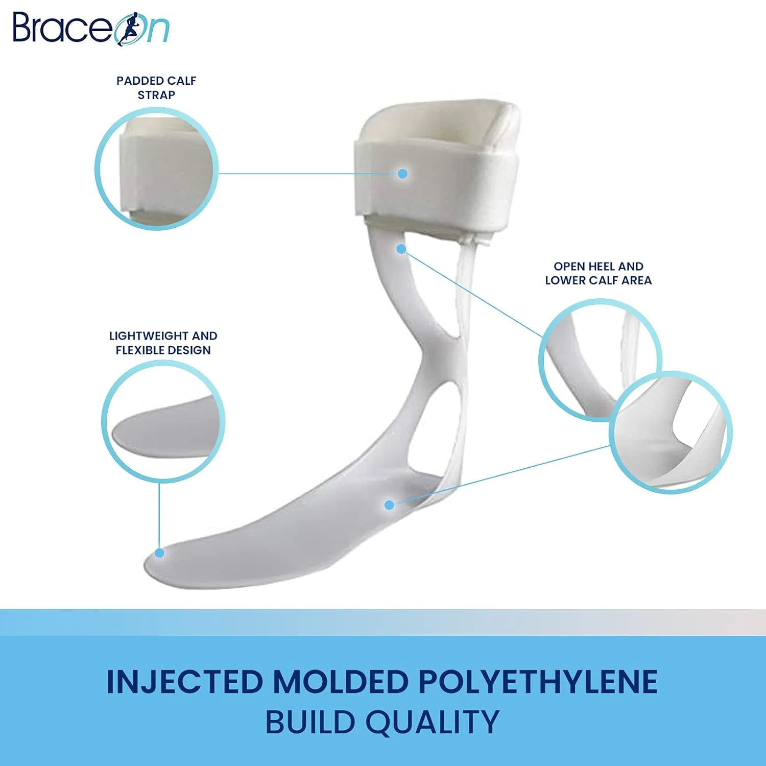 AFO \u2013 سويدي - مثبت قدم متدلي، قابل للتشكيل، قابل للتشذيب، بولي إيثيلين خفيف الوزن (للنساء، يمين) #1