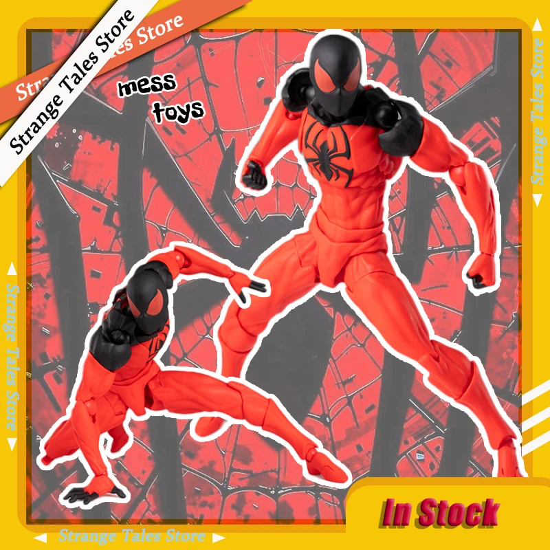 

Mess Toys Человек-паук Черный костюм Симбиот Алый паук Фигурка Аниме Модель Kaine Parker Messtoys Человек-паук Подарки Игрушки
