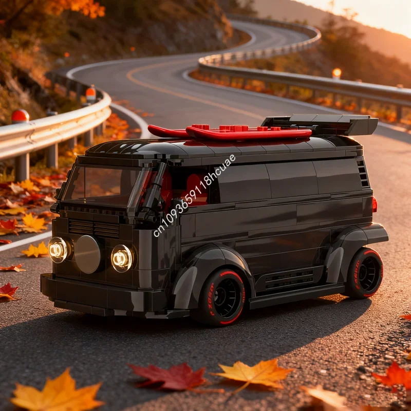 449 Piezas MOC Volkswagen Transporter Widebody, Bloques de Construcción de Modelos de Ciudad, Juguete Creativo DIY, Regalo de Navidad, Ladrillos de Cumpleaños
