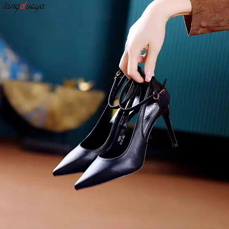 Orange high heels Women\'s Sexy pointed thin heeled high heels High quality Women Fashion Elegant Party Banquet pumps Size 36-42