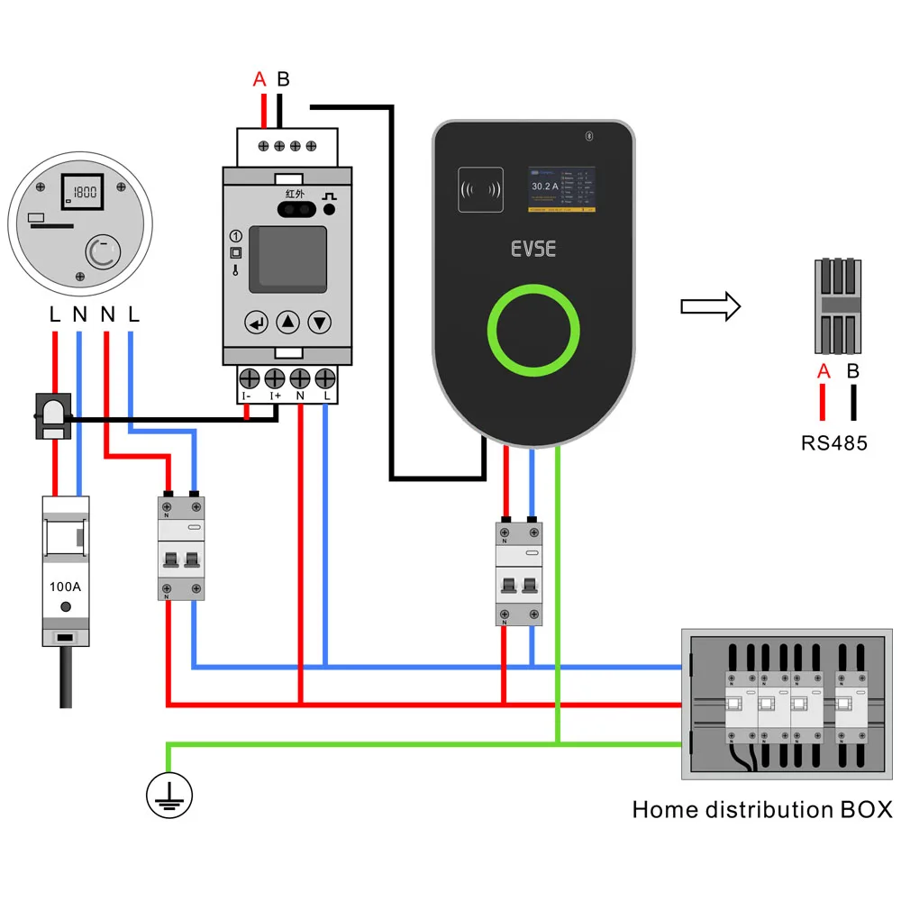 AC 11KW Ev Charger APP Blue Tooth WIFI leakage protection Type 2 Socket Dynamic Load Balance Charging Pile Wallbox Station