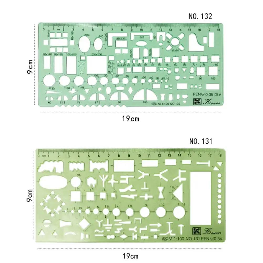 1Pcs Drawing  Template Multifunctional Interior Furniture Design Templates Chemical Instrument Tool Ruler