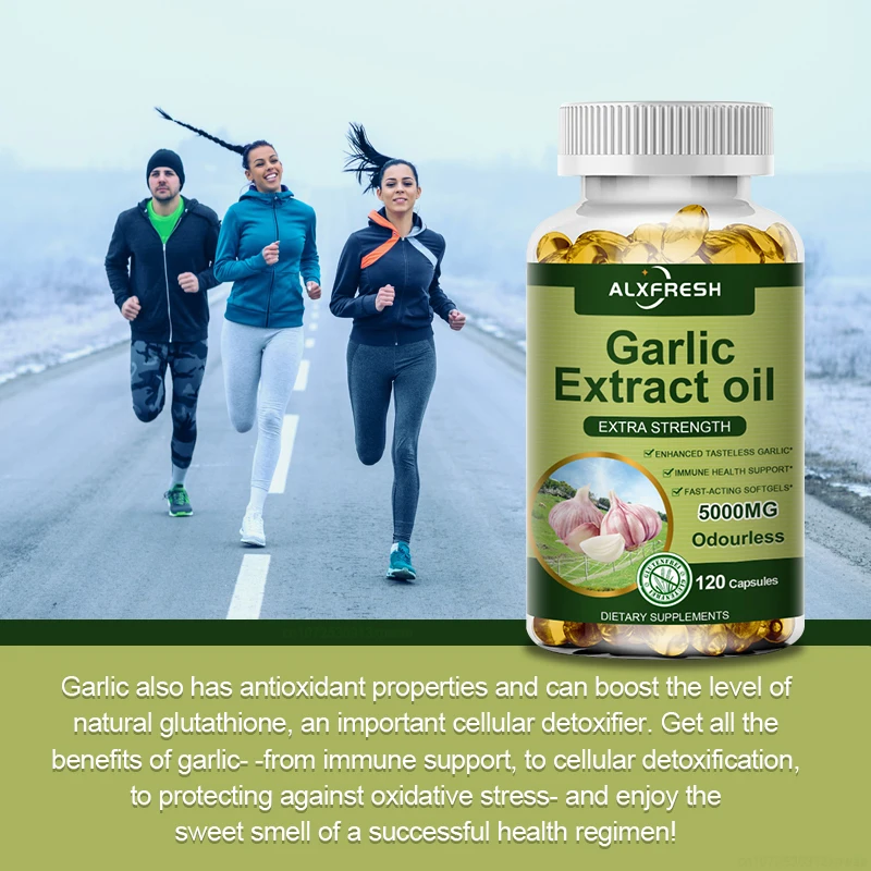 Organic Garlic Oil Extract Capsule | Non-GMO Vegan | Odor-free |  for Adult Old People Premium Formula Health Supplement