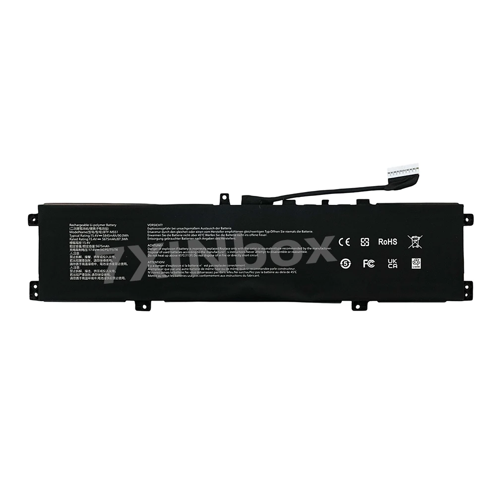 7XINbox BTY-M551 15.4V 90Wh 5845mAh Laptop Battery For MSI Vector 16 HX A13VHG A13VIG A14VFG A14VGG A13V GP68 Brand new