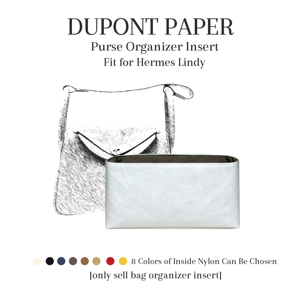 Dupont Paper Purse Organizer Insert Fit for Hermes Lindy26 Handbag Inside Storage Bag In Bag Organizer Insert  Inner Liner Bag